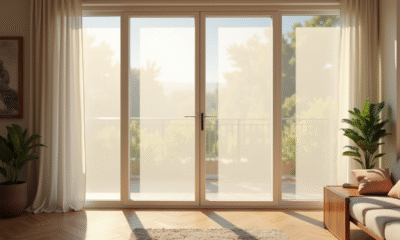 Salon lumineux avec moustiquaire sur mesure installée